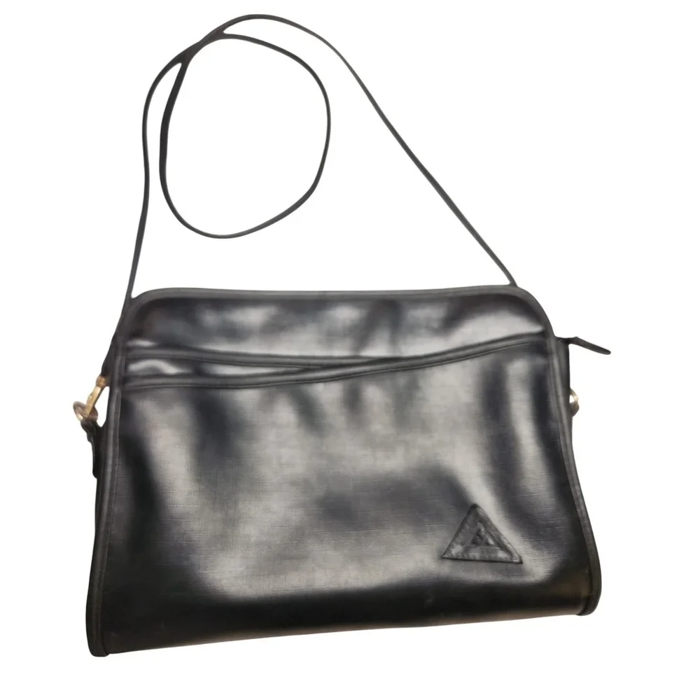 Liz Claiborne Black Faux Leather Slim Crossbody Bag
